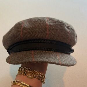 Brixton Brown and Red Plaid Cap
